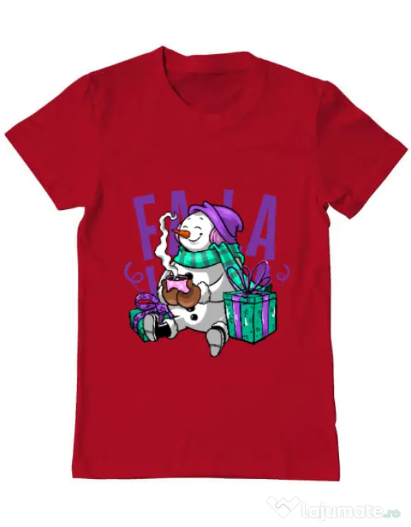 Tricou ADLER barbat Christmas Carol Rosu