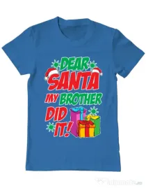 Tricou ADLER barbat My brother did it Albastru azuriu