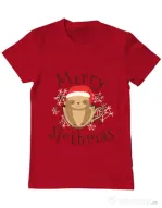 Tricou ADLER barbat Merry slothmas Rosu