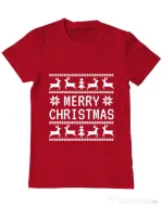 Tricou ADLER barbat Merry Christmas Ugly Sweater Rosu