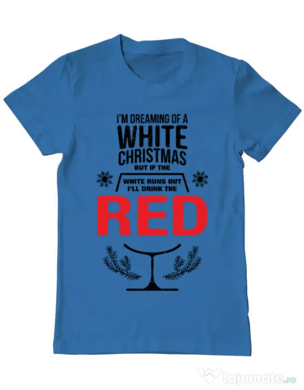 Tricou ADLER barbat White Christmas Albastru azuriu