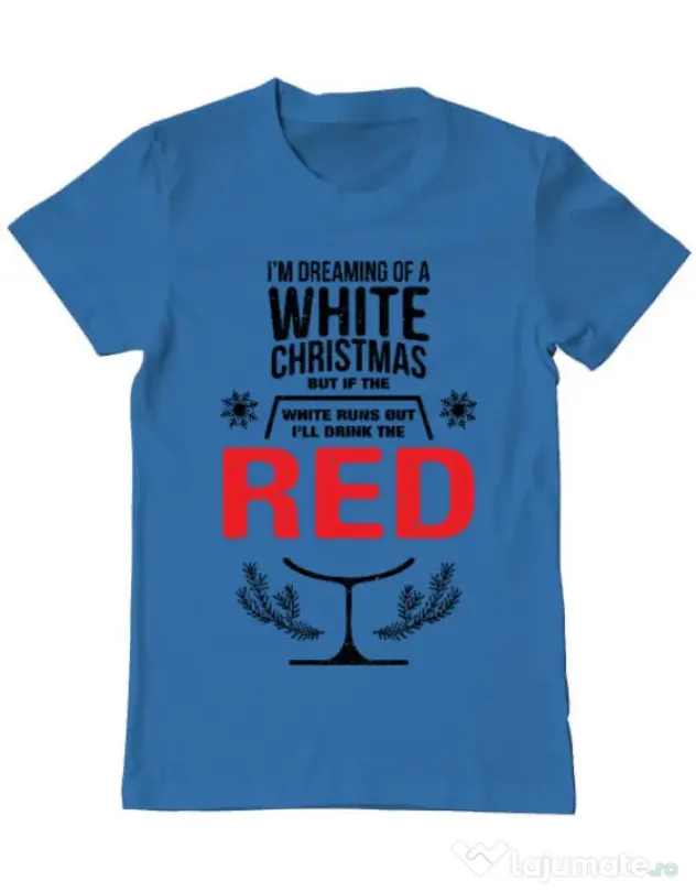 Tricou ADLER barbat White Christmas Albastru azuriu