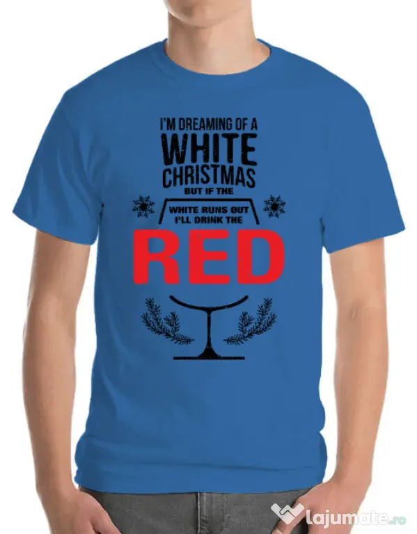 Tricou ADLER barbat White Christmas Albastru azuriu