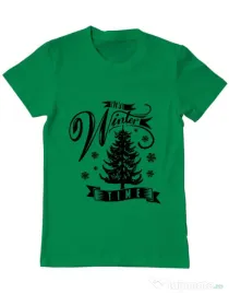 Tricou ADLER barbat Winter time Verde mediu