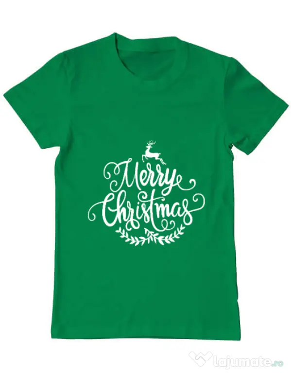 Tricou ADLER barbat Merry Christmas Verde mediu