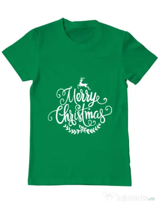 Tricou ADLER barbat Merry Christmas Verde mediu
