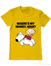 Tricou ADLER barbat Where s my money Galben