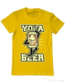Tricou ADLER barbat Yoga beer Galben