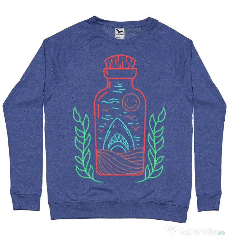 Bluza ADLER barbat Shark in a bottle Albastru melanj