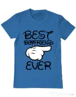 Tricou ADLER barbat Best boyfriend ever Albastru azuriu