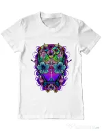 Tricou ADLER barbat Flower helmet Alb