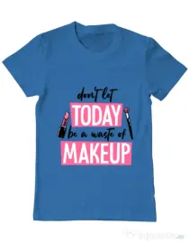 Tricou ADLER barbat A waste of makeup Albastru azuriu