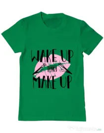 Tricou ADLER barbat Wake up and make up Verde mediu