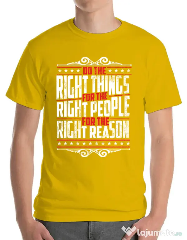 Tricou ADLER barbat Do the right things Galben