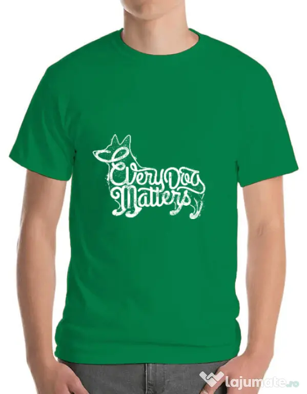 Tricou ADLER barbat Every dog matters Verde mediu