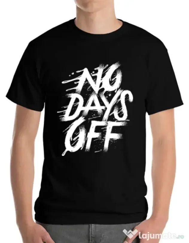 Tricou ADLER barbat No days off Negru