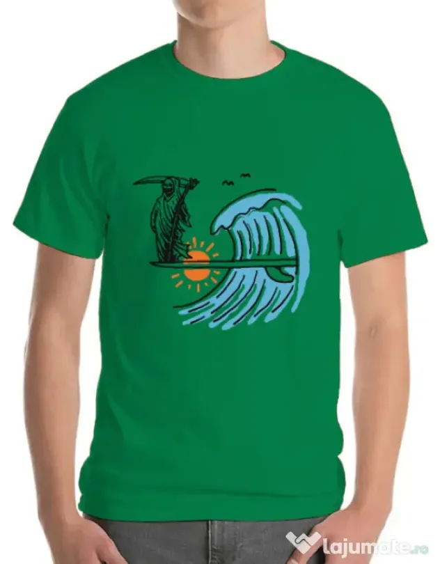 Tricou ADLER barbat Grim surfer Verde mediu