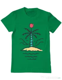 Tricou ADLER barbat Relax island Verde mediu