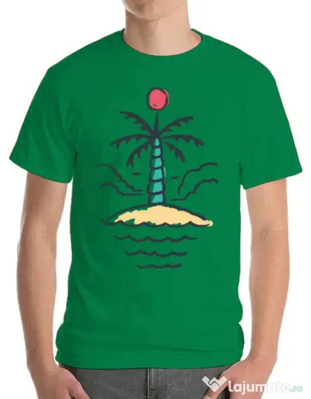 Tricou ADLER barbat Relax island Verde mediu