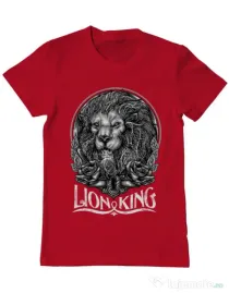 Tricou ADLER barbat Lion king Rosu