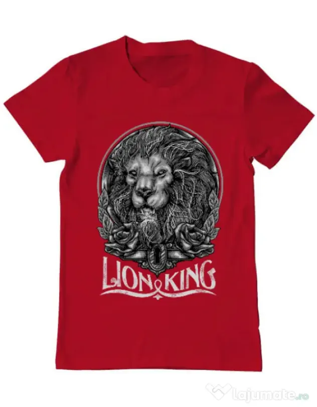 Tricou ADLER barbat Lion king Rosu