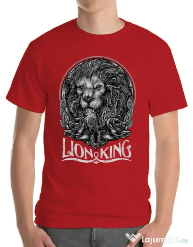 Tricou ADLER barbat Lion king Rosu