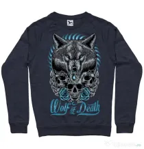 Bluza ADLER barbat Wolf of death Denim inchis