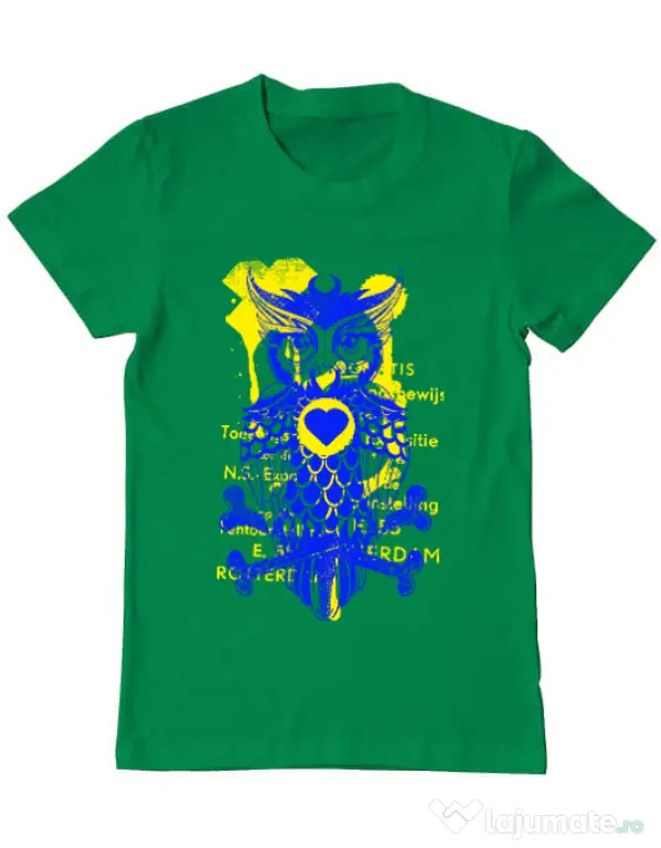 Tricou ADLER barbat Owl Verde mediu