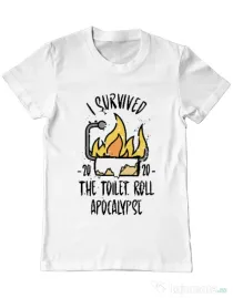 Tricou ADLER barbat Toilet roll apocalypse Alb