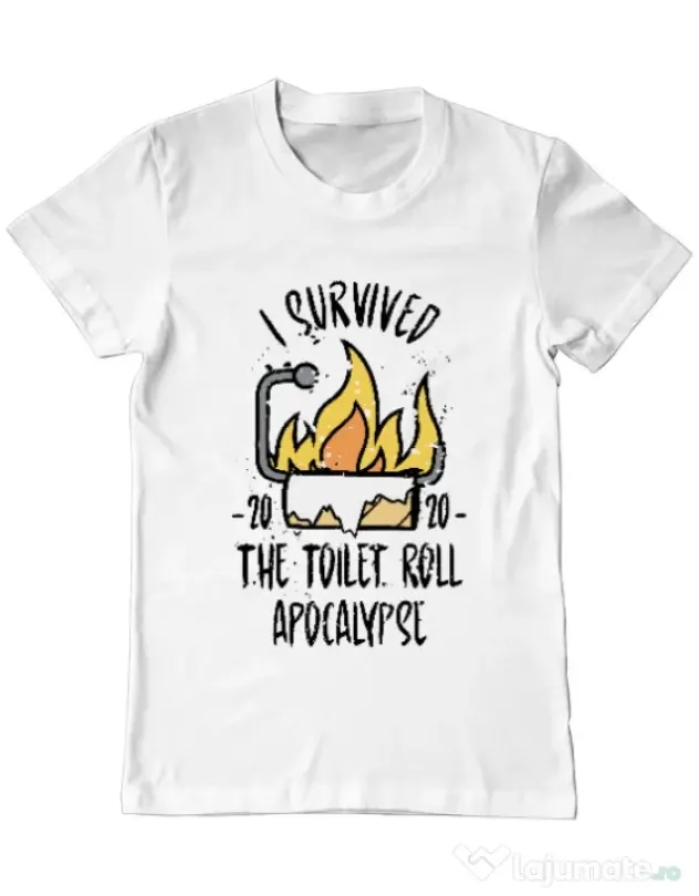 Tricou ADLER barbat Toilet roll apocalypse Alb