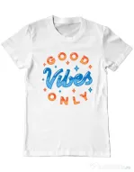 Tricou ADLER barbat Good vibes only Alb