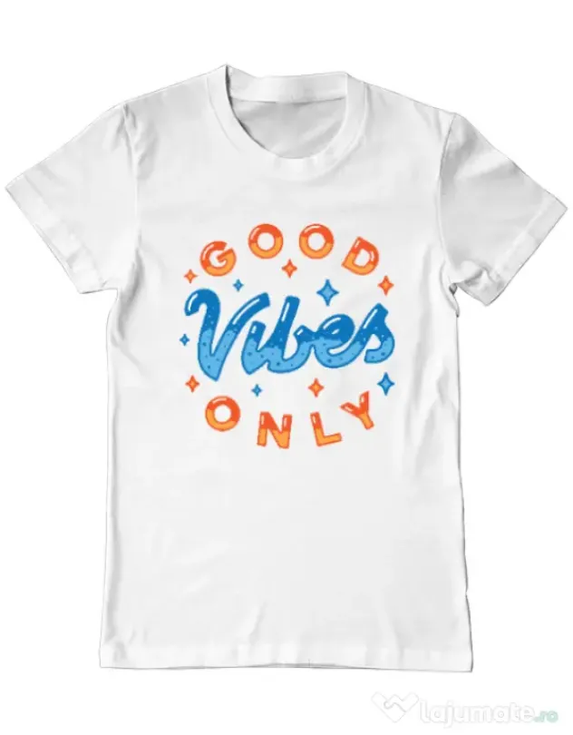 Tricou ADLER barbat Good vibes only Alb