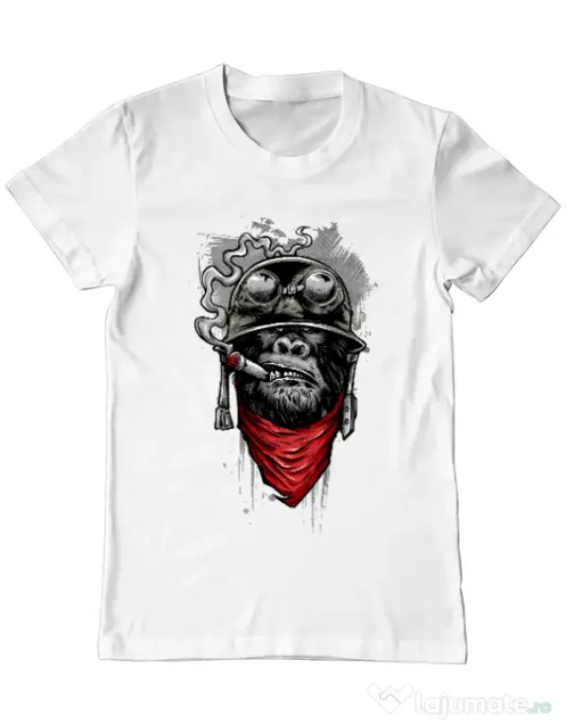 Tricou ADLER barbat Ape of duty Alb
