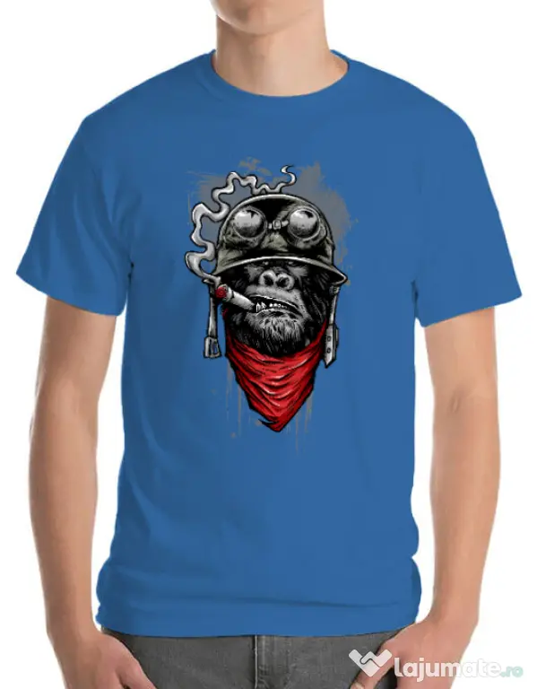 Tricou ADLER barbat Ape of duty Albastru azuriu