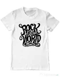 Tricou ADLER barbat Rock my world Alb