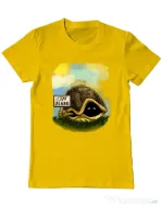 Tricou ADLER barbat I stay home Galben