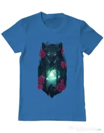 Tricou ADLER barbat Running with the wolves Albastru azuriu