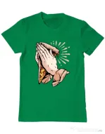 Tricou ADLER barbat Pray for pizza Verde mediu