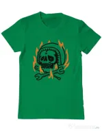 Tricou ADLER barbat Skull biker Verde mediu