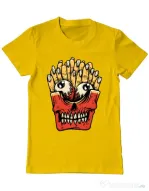 Tricou ADLER barbat Zombie French Fries Galben