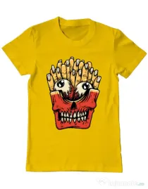 Tricou ADLER barbat Zombie French Fries Galben