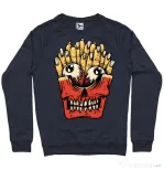 Bluza ADLER barbat Zombie French Fries Denim inchis