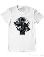 Tricou ADLER barbat Gas mask scissor Alb