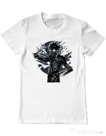 Tricou ADLER barbat Gas mask scissor Alb