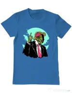 Tricou ADLER barbat Make zombies great again Albastru azuriu