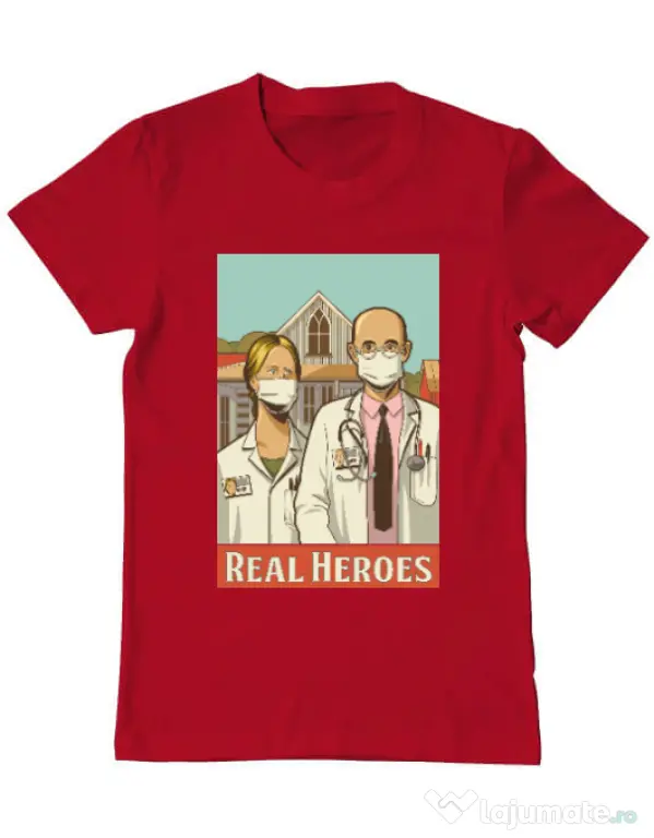 Tricou ADLER barbat Real heroes Rosu