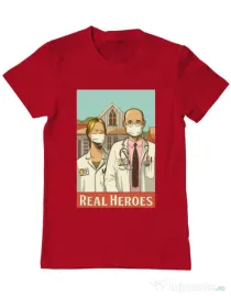 Tricou ADLER barbat Real heroes Rosu