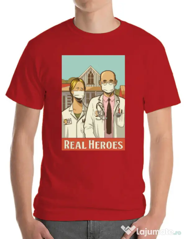 Tricou ADLER barbat Real heroes Rosu