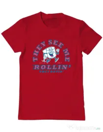 Tricou ADLER barbat They see me rollin Rosu