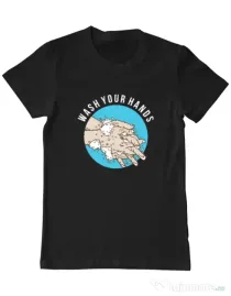 Tricou ADLER barbat Wash your hands 2 Negru
